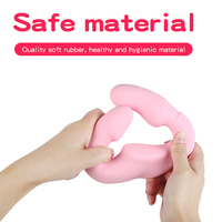 Vibrateur à double tête avec télécommande, stimulation du point G et du clitoris, jouet sexuel sans bretelles, gode vibrant pour lesbiennes et femmes