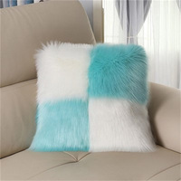 Coussin carré géométrique en peluche, design patchwork, en fibre de polyester douce, personnalisable pour salon/hôtel, style européen et américain