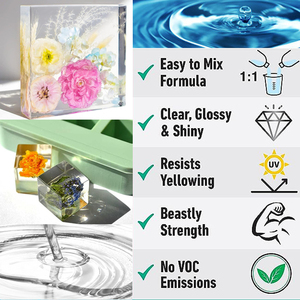 OEM 1 gallon độ bóng cao rõ ràng hướng dẫn <span class=keywords><strong>Epoxy</strong></span> <span class=keywords><strong>Resin</strong></span> Bộ dụng cụ nghệ thuật và 1 gallon chất làm cứng cho nhựa <span class=keywords><strong>Epoxy</strong></span> Kit complet - Product Image 2