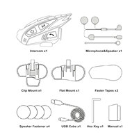 Casque de moto avec interphone sans fil, étanche, mode écoute pour 6 motards