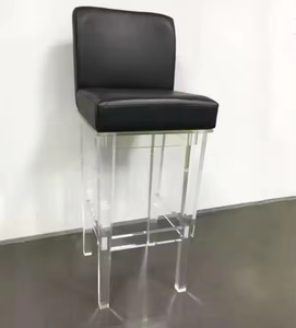 Kursi bar santai pabrik furnitur akrilik kursi akrilik modern dengan bantal kulit dan kursi makan untuk ruang makan - Product Image 4