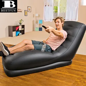 उच्च गुणवत्ता inflatable झुकनेवाला टिकाऊ प्लास्टिक inflatable डेक कुर्सी आराम भारी शुल्क मेगा लाउंज तह सोफे बिस्तर