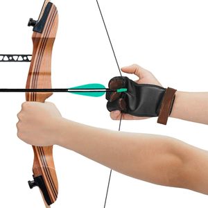 Guanti sportivi Premium in pelle resistente con linguetta a tre dita con arco lungo arco guanto protettivo da tiro con l'arco per archi lunghi - Product Image 6