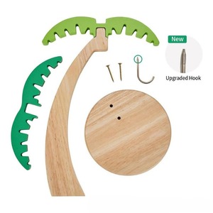 Support à bananes en bois pour la maison, le salon, le bureau, <span class=keywords><strong>rangement</strong></span> de fruits, support suspendu en bois massif avec crochet en forme de feuille, support vertical pour fruits - Product Image 4
