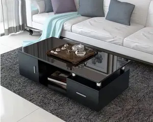シンプルな高光沢の家庭用家具ミニマリストデザインリビングルームメラミンラッカーサイドコーヒーテーブル