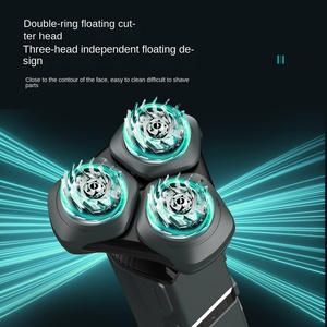 Men's Triple Blade Electric Rotary <b>Razor</b> IPX7 Face Body Wet/Dry Shaving LED Display 3D Floating <b>Head</b> Type-C One-Hour - Product Image 4