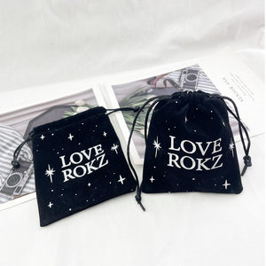 Black Hot Sale Custom Black Velvet Dice Bag Colorful Big <b>Small</b> 8x10cm Hat Dust Bags With <b>Draw</b> String - Product Image 6