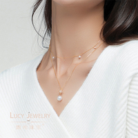 Offre Spéciale vivienne perle collier 18K OR Starbrust Diamant 8.5-9mm naturel Akoya Perle Pendentif Collier