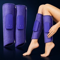 Masseur électrique pour mollets avec compression par airbag, fonction chauffante, alimenté par batterie, pour le travail au bureau et la relaxation sur le canapé