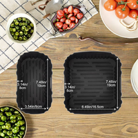 Revêtements de friteuse à air en silicone de qualité alimentaire, réutilisables, antiadhésifs, écologiques, style rectangulaire, avec brosses, spatules et tapis chauffants