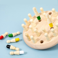 Jeu de mémoire en bois coloré, jouet d'entraînement cérébral pour tout-petits, échecs éducatifs préscolaires