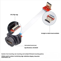Conector Impermeable IP67 de Cobre Chapado en Oro, Tipo Snap-on, para Placa PCB, Conector Macho Trasero en Ángulo, Cable de 1M, 4K60HZ, Aviación