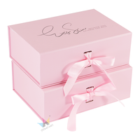 Caja de Empaque de Cartón Rosa con Cierre Magnético y Diseño de Logotipo Personalizado para Regalo