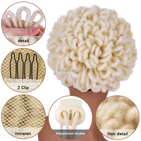 Top Vente Afro Puff Dreadlocks Chignon à Cordon Court Clips Extensions Capillaires Afro Puff Chignon Faux Locs Dreads