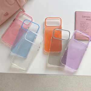 Custodia Protettiva Minimalista Elegante con Texture Trasparente a Onde d'Acqua per <span class=keywords><strong>iPhone</strong></span> 17 <span class=keywords><strong>Pro</strong></span> <span class=keywords><strong>Max</strong></span> 16 15 <span class=keywords><strong>14</strong></span>, Cornice Colorata - Product Image 1
