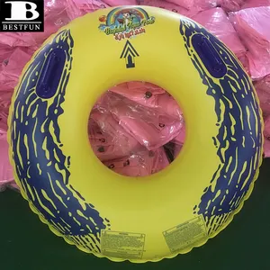 Double tube gonflable avec logo personnalisé, robuste, double anneau de parc aquatique, tube de glissière d'eau flottant