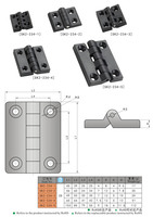 Charnière en plastique en nylon PA noir SK2-234 Design industriel 40 50 60 charnières pour porte d'armoire de boîte de Distribution d'armoire électrique