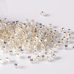 Бусины из японских семян с серебряной подкладкой, 11/0 г, вышитые бусины для браслета, стеклянные бусины RR 2 мм, 100 - Product Image 1