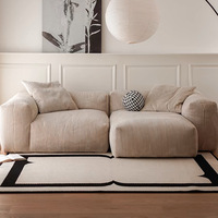 Canapé modulaire en tissu corduroy en forme de L, moderne et extra large, pour salon