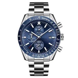 Relógio de quartzo de marca por atacado com logotipo personalizado, relógio de aço inoxidável de design personalizado, relógio de marca Oem, moda masculina