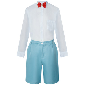 Costume de cosplay Conan, chemise blanche, short bleu, nœud papillon rouge, tenue de jeu de rôle pour enfants de 8 à 13 ans - Product Image 1