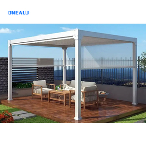 Kit de support de pergola motorisé personnalisable 5m x 4m <span class=keywords><strong>4x3</strong></span>, imperméable, en aluminium, pour pavillon - Product Image 4