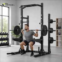 PINJIAN Power Rack Station d'entraînement multifonctionnelle avec barre de traction et système de croisement de câbles pour salle de sport intérieure