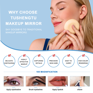 Wholesale Dual-Sided 3-Color Modes 1X/10X Magnification <strong>Make</strong> <strong>up</strong> <strong>Mirror</strong> with LED Light Personalized Desktop Cosmetic <strong>Mirror</strong> - Product Image 2