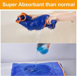 Peignoir pour chien à séchage rapide, super absorbant, chaud et douillet, <span class=keywords><strong>serviette</strong></span> de séchage pour animaux de compagnie après le bain ou la baignade, robe douce et confortable pour chiens - Product Image 2