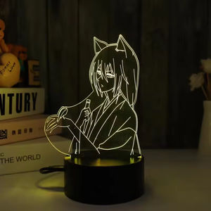 Lámpara Nocturna LED Acrílica con Control Remoto Táctil, Alimentada por Pilas AAA y USB, Figura de Anime de una Pieza, Luz de Dormitorio Regulable - Product Image 4