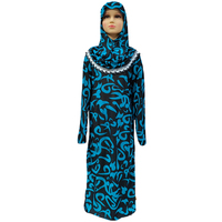 Robe hijab pour filles de 1 à 10 ans, vêtements ethniques islamiques, robe maxi à imprimé floral, robe à capuche, abaya pour enfants musulmans