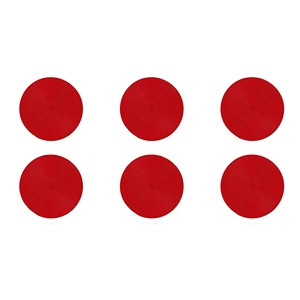 Excelsa Ensemble de 6 sets de table en plastique réutilisables 36xH0,2x36 cm Motif floral rayé Fait à la main Antidérapant Sets de table personnalisés Logo rouge - Product Image 5