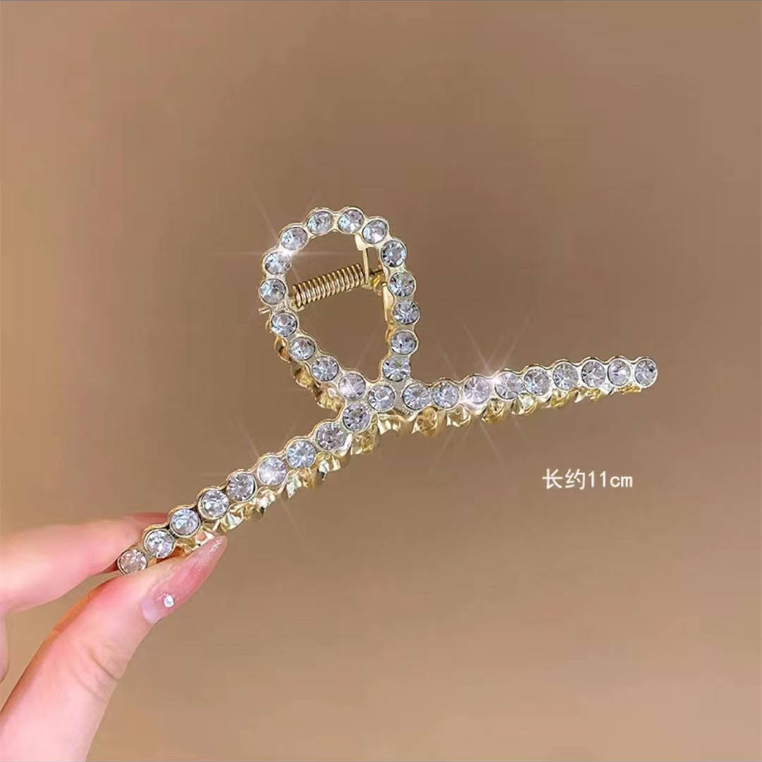 Rhinestone cross alloy grip-large