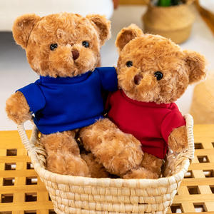 Grosir Pabrik kualitas tinggi Logo teks desain gambar promosi boneka mewah Teddy Bear dengan T-shirt pesta katun lembut - Product Image 5