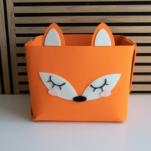 OEM Renard Design Dessin Animé Animal Motif Pliable Écologique Feutre Tissu 66L Capacité Cube Poubelle de Rangement pour Enfants Jouets Stockage - Product Image 4