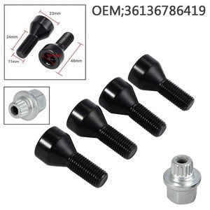 Kit de tuercas y pernos de bloqueo de rueda para BMW M12 X1.5 36136786419, piezas de repuesto de hierro negro - Product Image 4