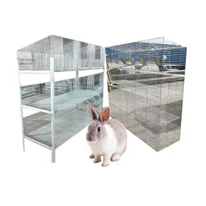 Good Brand Quality Welded Wire Rabbit Cage Urine Artesian Flow For Poultry Farming Vertical Feeding Design Rabbit Cage