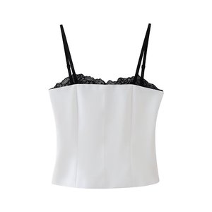 2024 printemps Vintage femmes mode <span class=keywords><strong>blanc</strong></span> dentelle Patchwork Corset haut portefeuille <span class=keywords><strong>crochet</strong></span> <span class=keywords><strong>gilet</strong></span> pour grandes tailles quantité minimale de commande 1 - Product Image 1