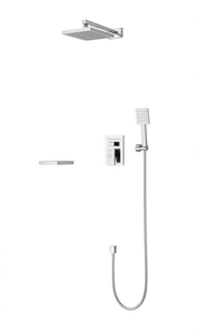 Recessed Shower Set Chrome Stainless Steel Minimalist Square Wall Mounted Shower System - Product Image 1