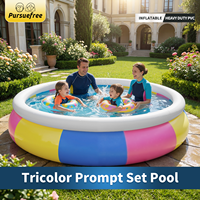 Piscine gonflable ronde Pursuefree trois couleurs, plusieurs tailles, avec filet, piscine papillon gonflable, piscine familiale, piscine multi-personnes