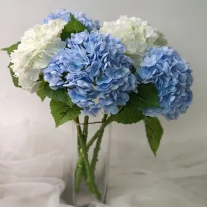 Z190 Hydrangeas giant artificial flower bulk silk real touch blue white green hydrangeas artificial flower 30cm