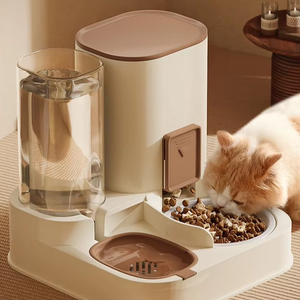FishPrincess sıcak satış otomatik besleyici 2 in 1 evcil kase köpek kedi maması su sebili ayrılabilir evcil hayvan kaseleri besleyiciler - Product Image 1
