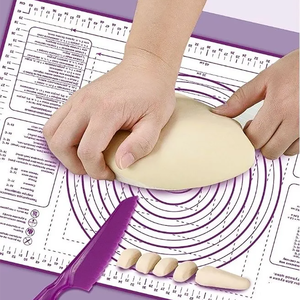 แผ่นซิลิโคน66*46สำหรับการอบไม่ติดม้วนแป้งพร้อมการวัด - Product Image 5