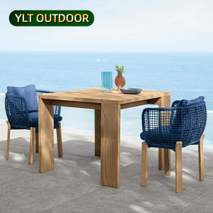 Ensemble de mobilier de jardin en teck haut de gamme, moderne et pastoral, tables et chaises en teck pour patio, meubles d'extérieur imperméables, chaises en teck pour cour - Product Image 1