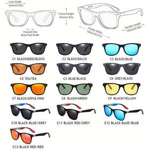 Lunettes de soleil polarisées carrées classiques pour hommes et femmes, personnalisables avec logo, vente en gros à prix d'usine, pour la pêche et la conduite - Product Image 6