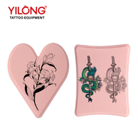 Yilong Peau d'entraînement en silicone pur à 100% en forme de cœur, vierge, pour tatouage, microblading et maquillage, épaisseur 15,62 mm, pratique