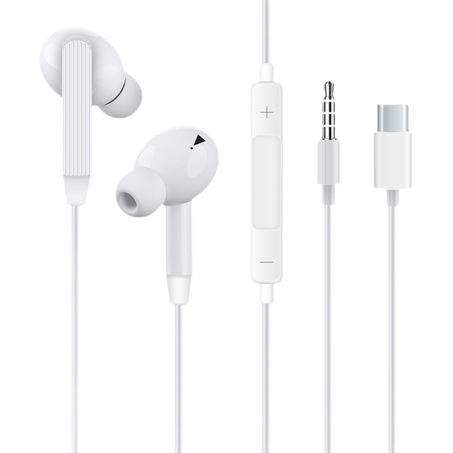 In-Ear Type-C Earphones Universal Smartphones Mic Inline Controls Tuned Deep Bass Best-Selling Wired Headphones 1.2m Cord