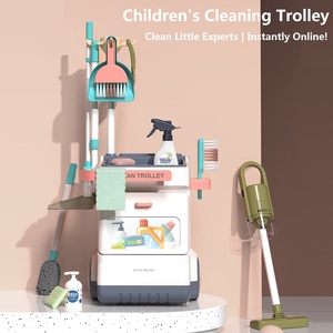 KSF 20 pièces Ensemble <span class=keywords><strong>de</strong></span> jouets <span class=keywords><strong>de</strong></span> ménage en plastique pour enfants d'âge préscolaire, avec <span class=keywords><strong>chariot</strong></span> aspirateur électrique et effets sonores - Product Image 2