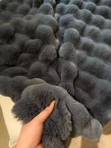 Manta de felpa suave y cálida para invierno al por mayor, mantas grises, manta de piel de imitación Toscana cálida y esponjosa de lujo para cama de invierno - Product Image 2