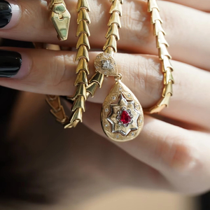 Italian Classic 18k Yellow <strong>Gold</strong> White Real <strong>Solid</strong> <strong>Gold</strong> Hollow-out Milgrain Natural Blood Ruby Pear Natural Diamond <strong>Pendant</strong> - Product Image 5
